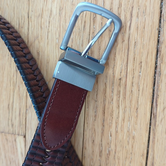 52" Genuine Leather Reversible Braided Belt. - Picture 2 of 6
